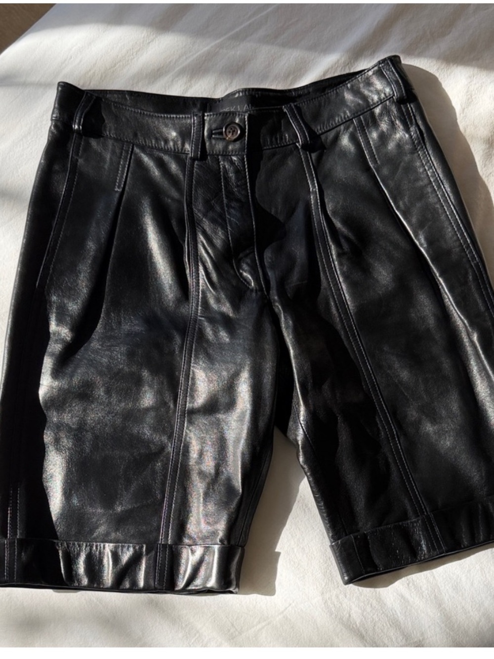 Genuine leather shorts